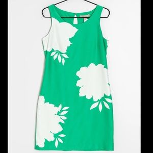 Banana republic green dress with white flowers